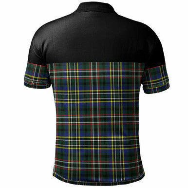 Scottish Scott Green Modern Clan Tartan Polo Shirt - Horizontal Style Back Side Tartan Plaid