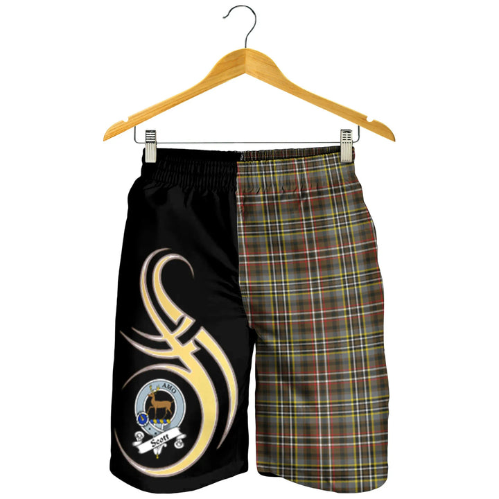 Scottish Scott Green Weathered Clan Crest Tartan Believe in Me Men's Shorts