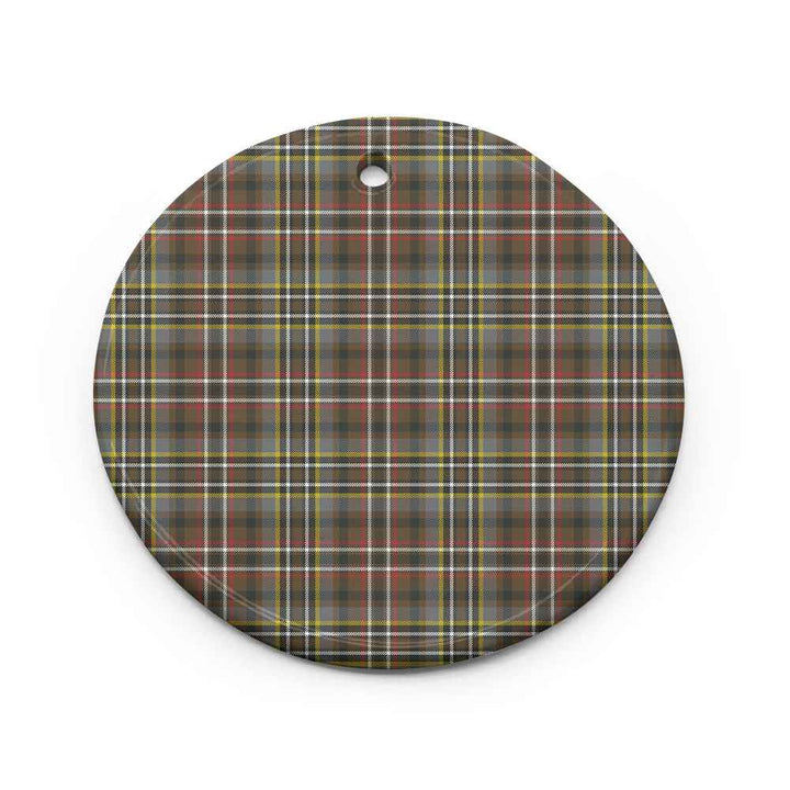 Scottish Scott Green Weathered Clan Tartan Ceramic Ornament Circle Shape Tartan Plaid