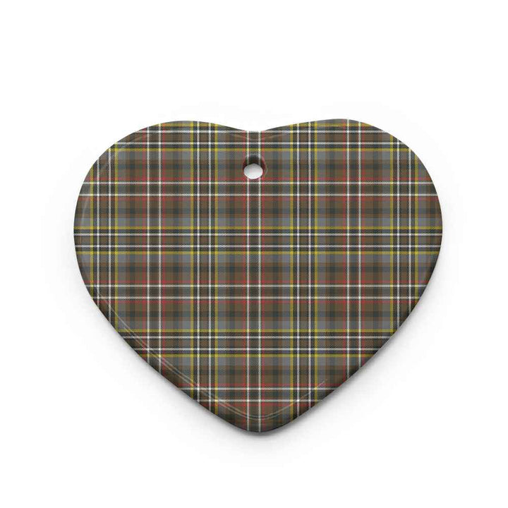 Scottish Scott Green Weathered Clan Tartan Ceramic Ornament Heart Shape Tartan Plaid