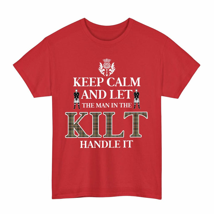 Scottish Scott Green Weathered Clan Tartan T-Shirt - Keep Calm Tartan Plaid Red Color