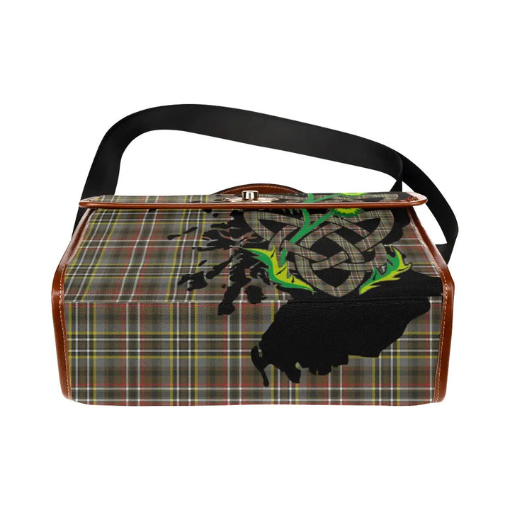 Scottish Scott Green Weathered Clan Tartan Waterproof Canvas Bag With Thistle Tartan Plaid 5