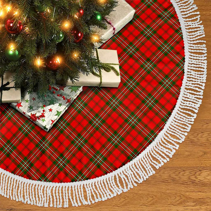 Scottish Scott Modern Clan Tartan Christmas Tree Skirt Tassels 2 Tartan Plaid