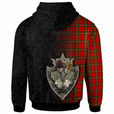 Scottish Scott Modern Clan Tartan Hoodie - Half Thistle Flowers Celtic Design Back Side Tartan Plaid