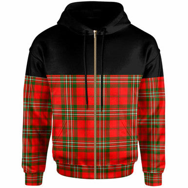 Scottish Scott Modern Clan Tartan Hoodie - Horizontal Style Zip Tartan Plaid