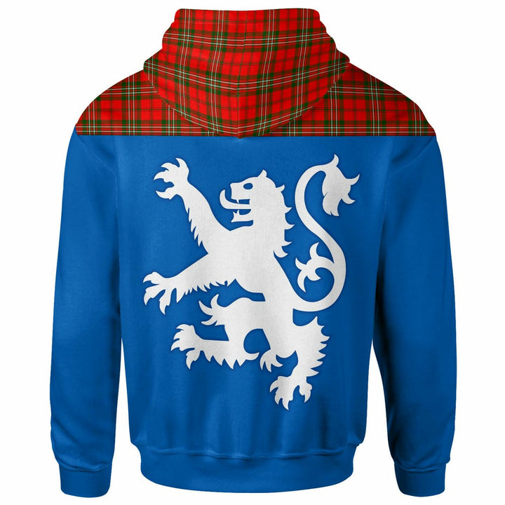 Scottish Scott Modern Clan Tartan Hoodie - Lion Rampant of Scotland With Flag back Side Tartan Plaid