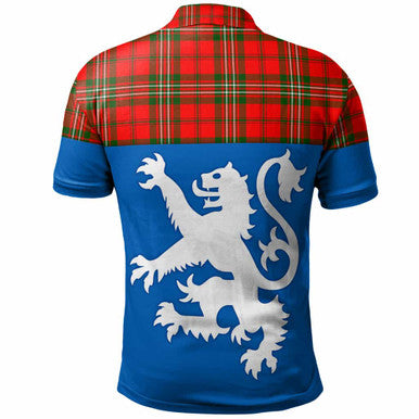 Scottish Scott Modern Clan Tartan Polo Shirt - Lion Rampant of Scotland With Flag Back Side Tartan Plaid