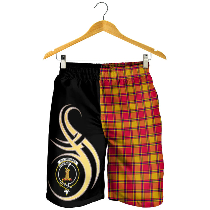 Scottish Scrymgeour Clan Crest Tartan Believe in Me Men's Shorts