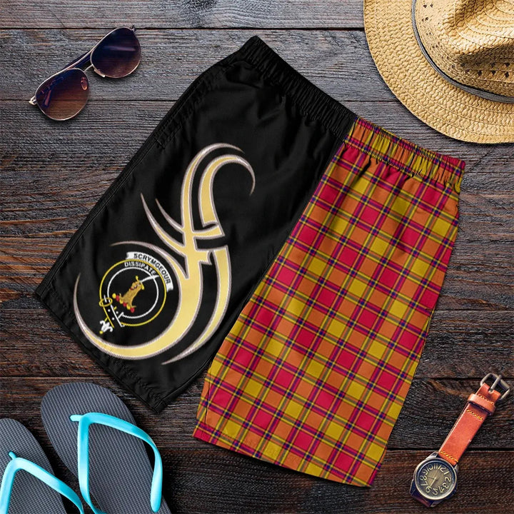 Scottish Scrymgeour Clan Crest Tartan Believe in Me Men's Shorts