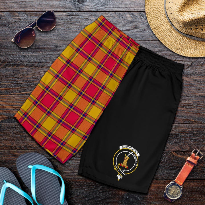 Scottish Scrymgeour Clan Crest Tartan Half of Me Men's Shorts