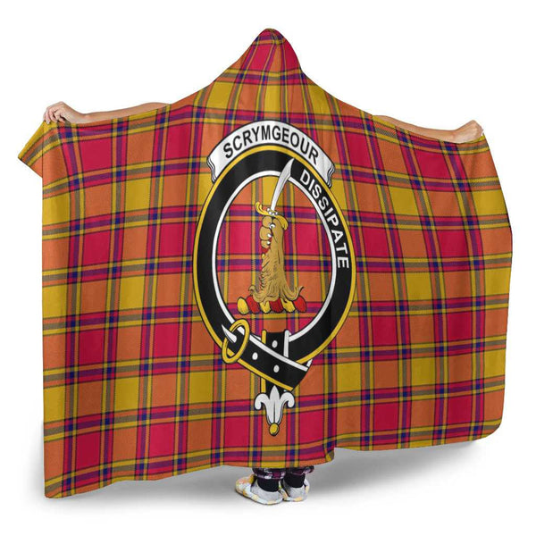Scottish Scrymgeour Clan Crest Tartan Hooded Blanket Tartan Plaid 2