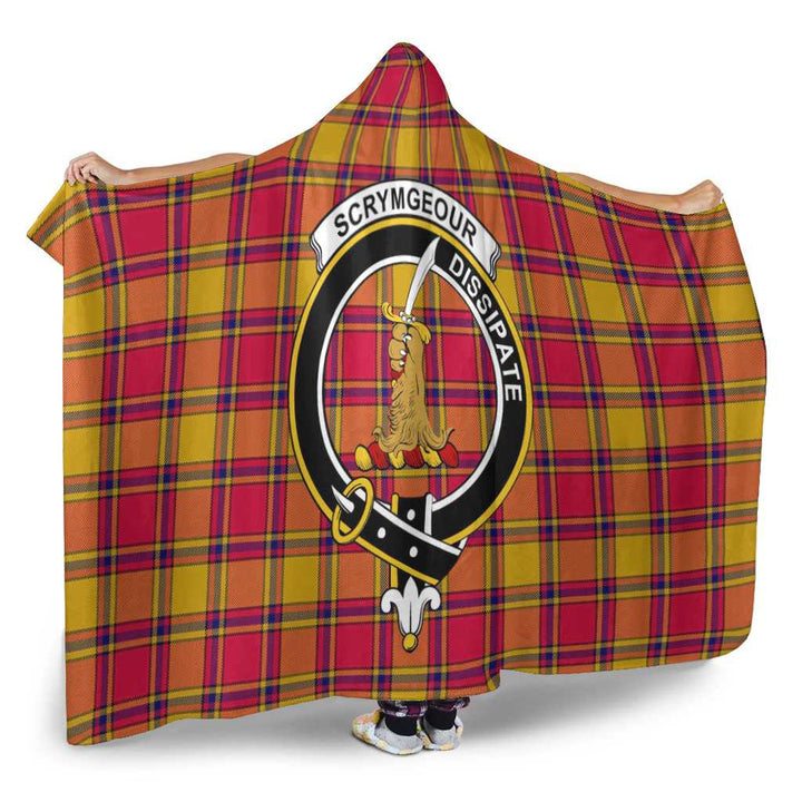 Scottish Scrymgeour Clan Crest Tartan Hooded Blanket Tartan Plaid 2