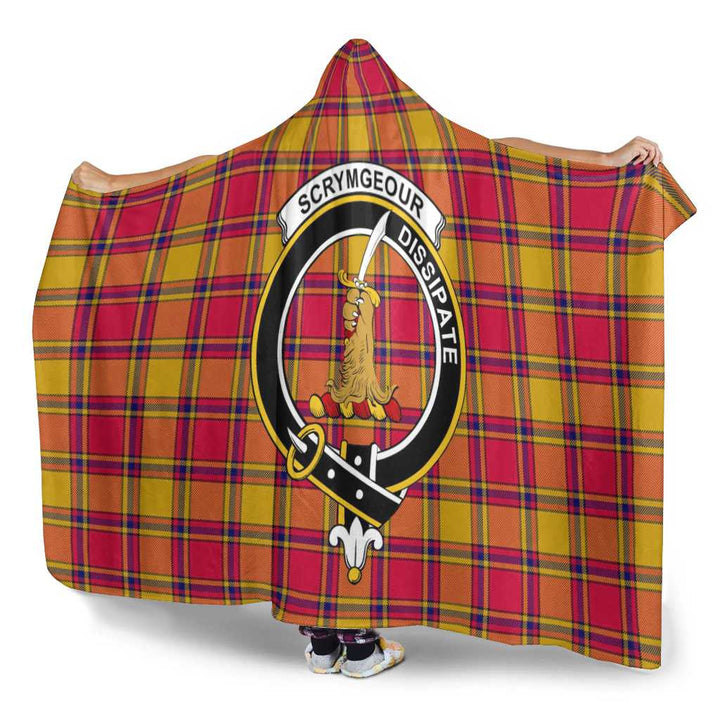 Scottish Scrymgeour Clan Crest Tartan Hooded Blanket Tartan Plaid 3
