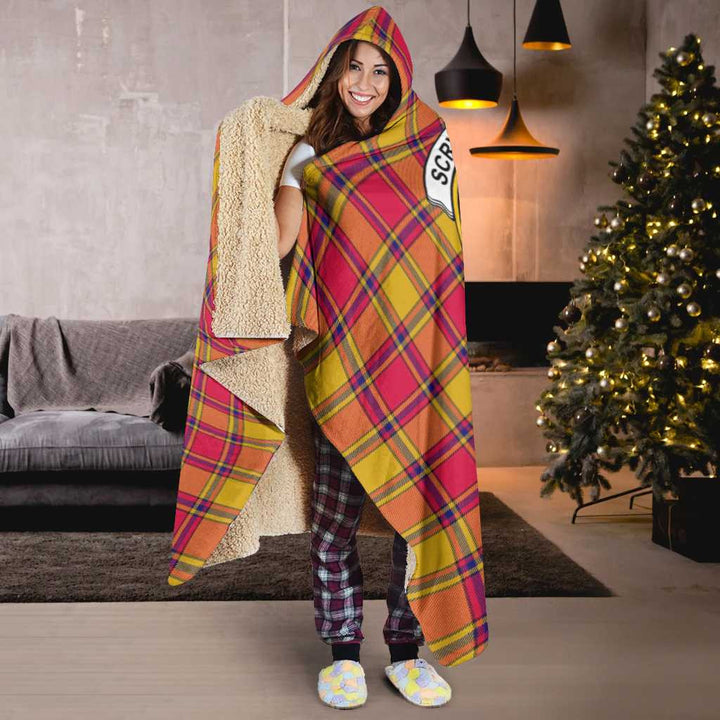 Scottish Scrymgeour Clan Crest Tartan Hooded Blanket Tartan Plaid 6
