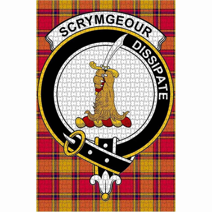 Scottish Scrymgeour Clan Crest Tartan Jigsaw Puzzle 1