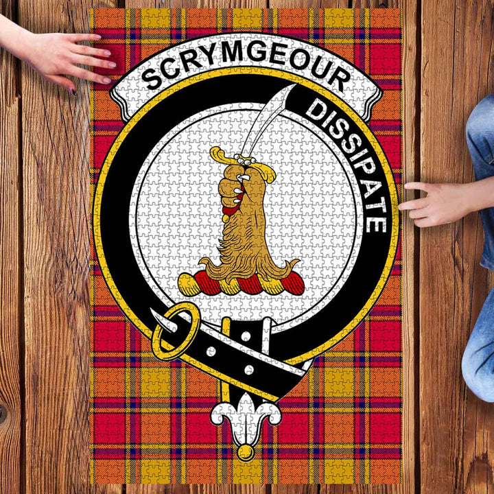 Scottish Scrymgeour Clan Crest Tartan Jigsaw Puzzle 3