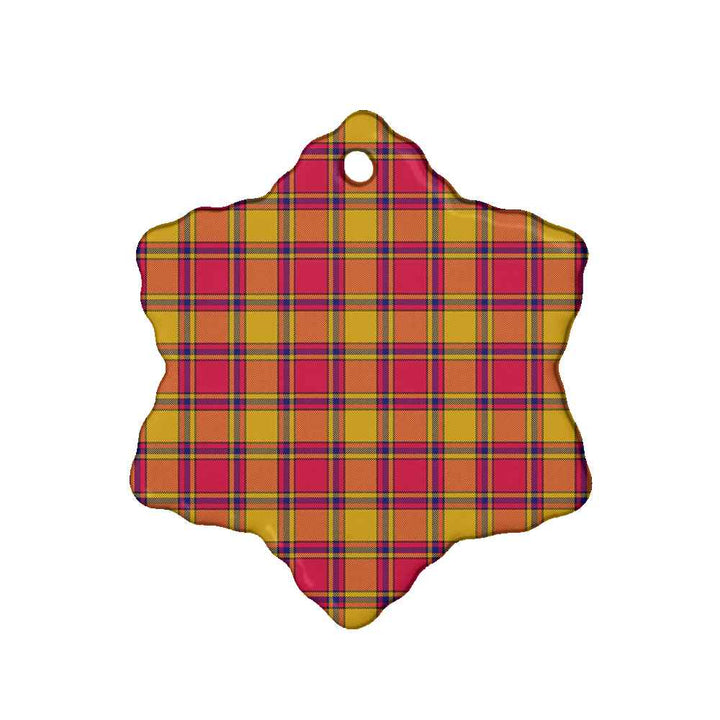 Scottish Scrymgeour Clan Tartan Ceramic Ornament Snow Flake Shape Tartan Plaid