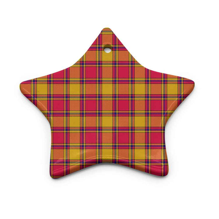 Scottish Scrymgeour Clan Tartan Ceramic Ornament Star Shape Tartan Plaid