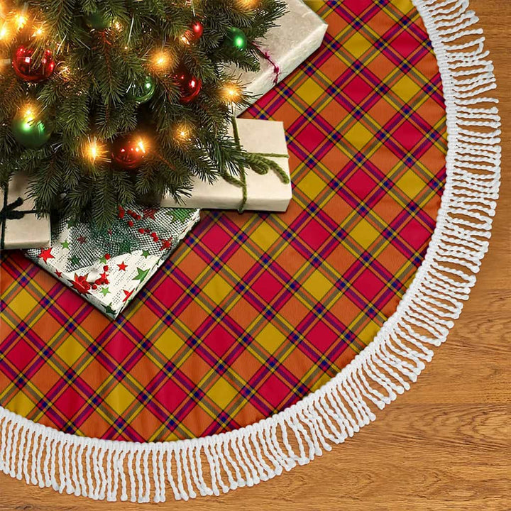 Scottish Scrymgeour Clan Tartan Christmas Tree Skirt Tassels 2 Tartan Plaid