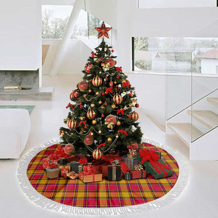 Scottish Scrymgeour Clan Tartan Christmas Tree Skirt Tassels 3 Tartan Plaid