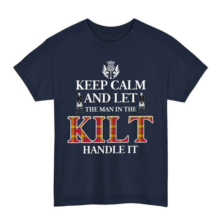 Scottish Scrymgeour Clan Tartan T-Shirt - Keep Calm Tartan Plaid Navy Color