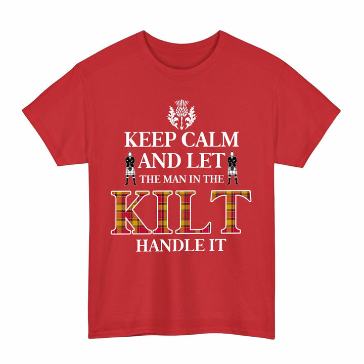Scottish Scrymgeour Clan Tartan T-Shirt - Keep Calm Tartan Plaid Red Color