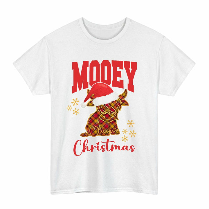 Scottish Scrymgeour Clan Tartan T-Shirt - Mooey Christmas Tartan Plaid White Color