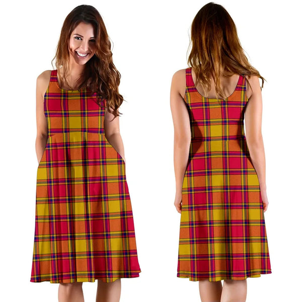 Scottish Scrymgeour Clan Tartan Women Midi Dress
