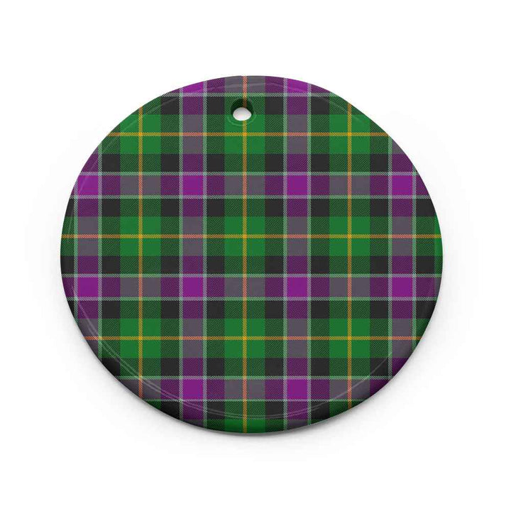 Scottish Selkirk Clan Tartan Ceramic Ornament Circle Shape Tartan Plaid