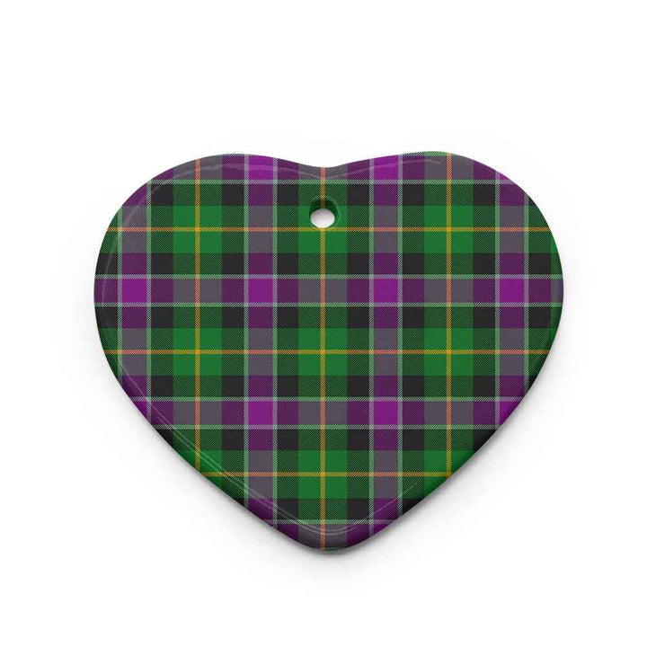 Scottish Selkirk Clan Tartan Ceramic Ornament Heart Shape Tartan Plaid