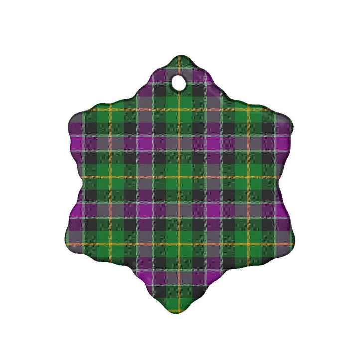 Scottish Selkirk Clan Tartan Ceramic Ornament Snow Flake Shape Tartan Plaid
