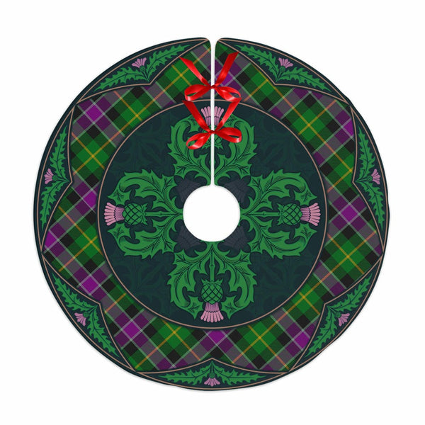Scottish Selkirk Clan Tartan Christmas Tree Skirt Old Scottish Thistle Flower No Tassels Tartan Plaid 1