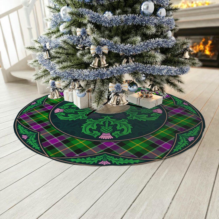 Scottish Selkirk Clan Tartan Christmas Tree Skirt Old Scottish Thistle Flower No Tassels Tartan Plaid 3