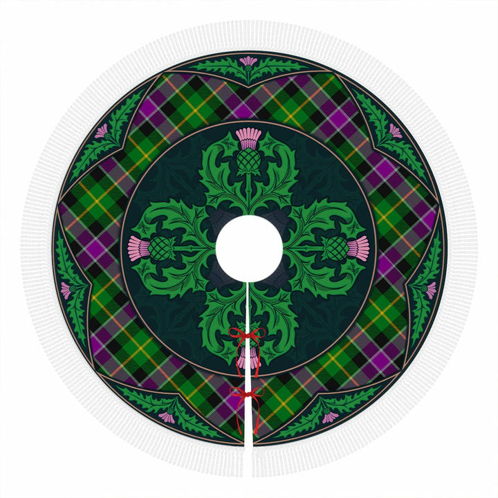 Scottish Selkirk Clan Tartan Christmas Tree Skirt Old Scottish Thistle Flower Tassels Tartan Plaid 1