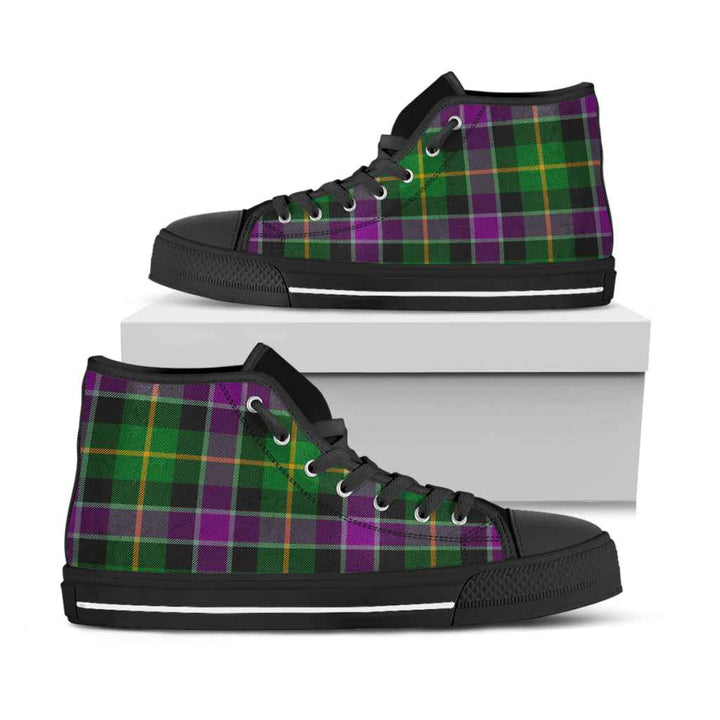 Scottish Selkirk Clan Tartan High Top Shoes Black Sole Tartan Plaid