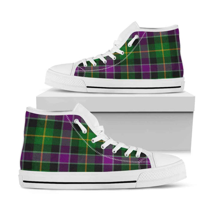 Scottish Selkirk Clan Tartan High Top Shoes White Sole Tartan Plaid