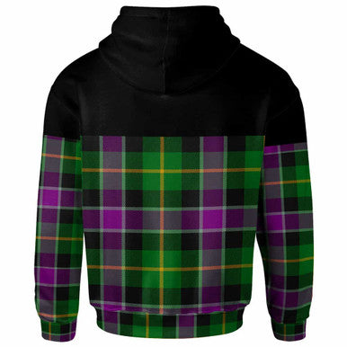 Scottish Selkirk Clan Tartan Hoodie - Horizontal Style Back Side Tartan Plaid