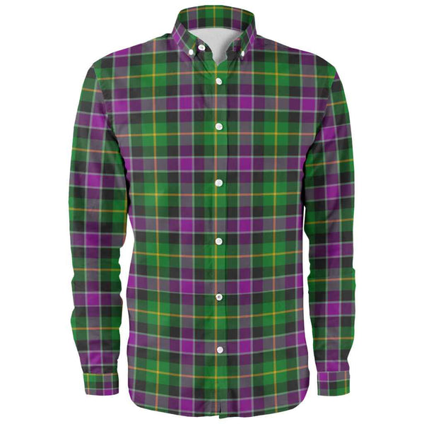 Scottish Selkirk Clan Tartan Long Sleeve Shirt Front Side Tartan Plaid