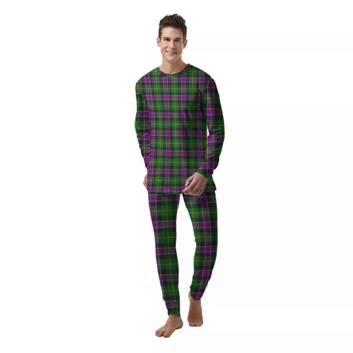 Scottish Selkirk Clan Tartan Pajama Set  Men Front Side Tartan Plaid