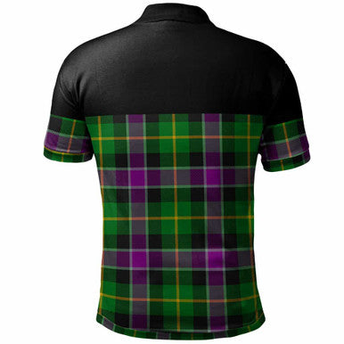 Scottish Selkirk Clan Tartan Polo Shirt - Horizontal Style Back Side Tartan Plaid
