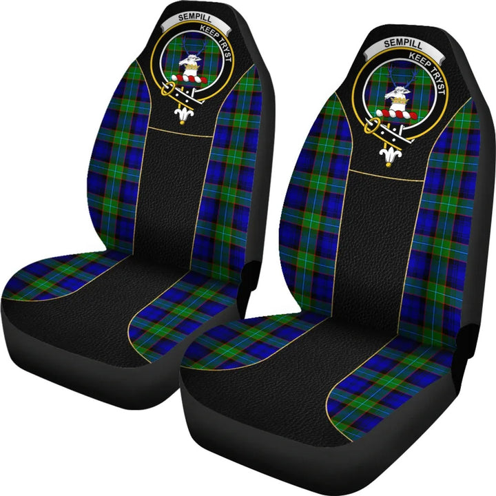 Scottish Sempill Clan Crest Tartan Car Seat Covers - Special Style 2