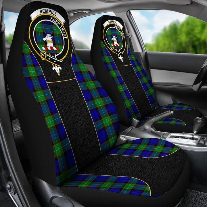 Scottish Sempill Clan Crest Tartan Car Seat Covers - Special Style 3