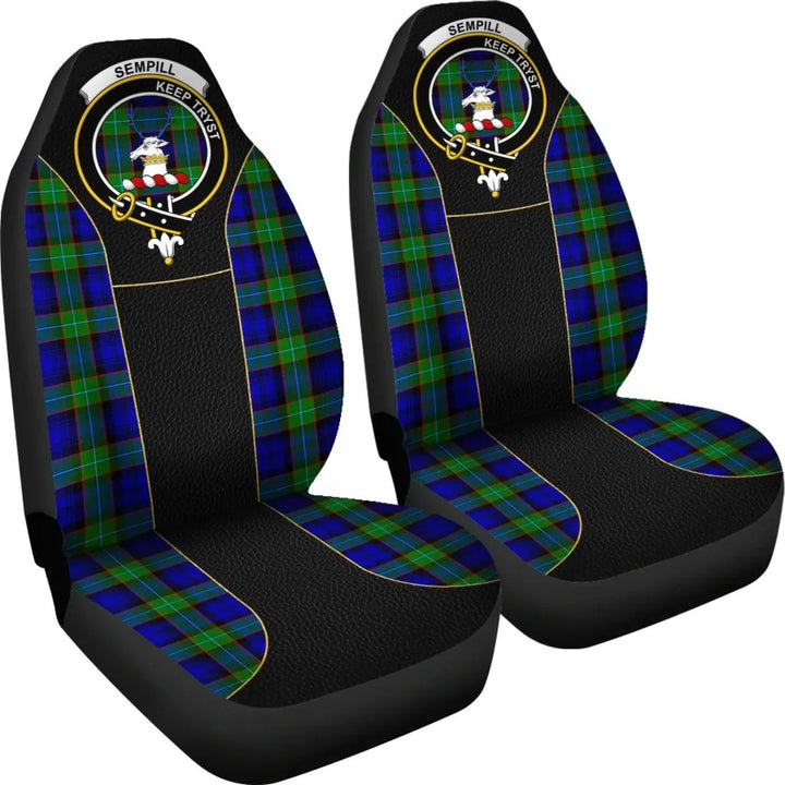 Scottish Sempill Clan Crest Tartan Car Seat Covers - Special Style 4