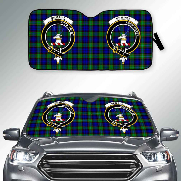 Scottish Sempill Clan Crest Tartan Car Windshield Sun Shade Tartan Plaid 2