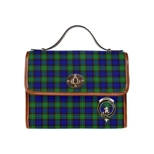 Scottish Sempill Clan Crest Tartan Waterproof Canvas Bag Tartan Plaid 1