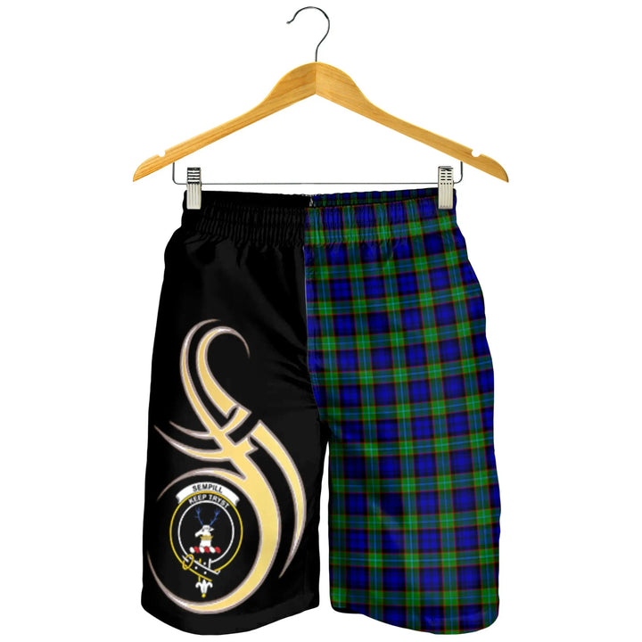 Scottish Sempill Modern Clan Crest Tartan Believe in Me Men's Shorts