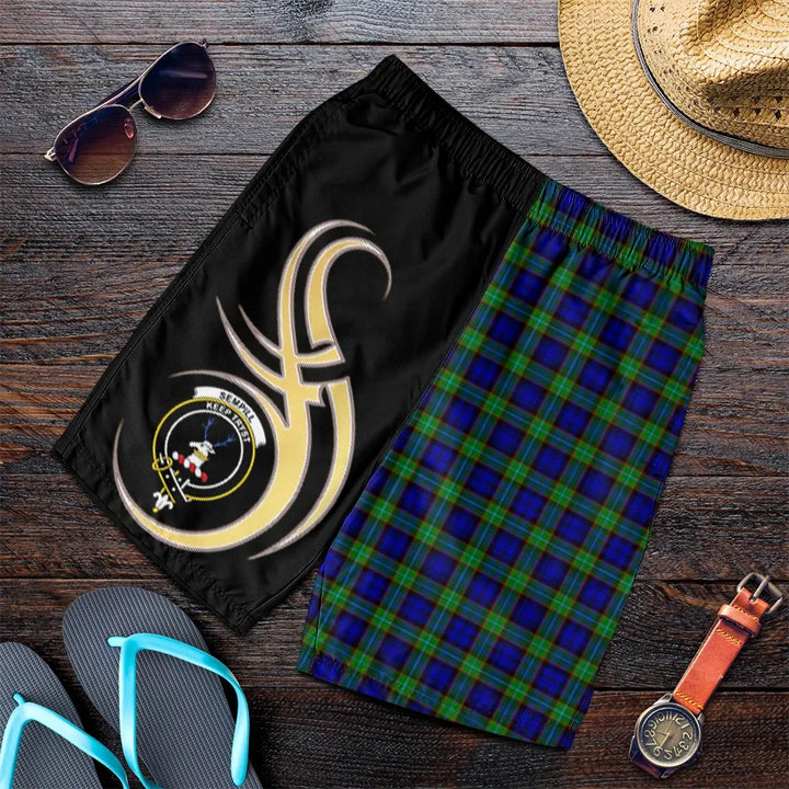 Scottish Sempill Modern Clan Crest Tartan Believe in Me Men's Shorts