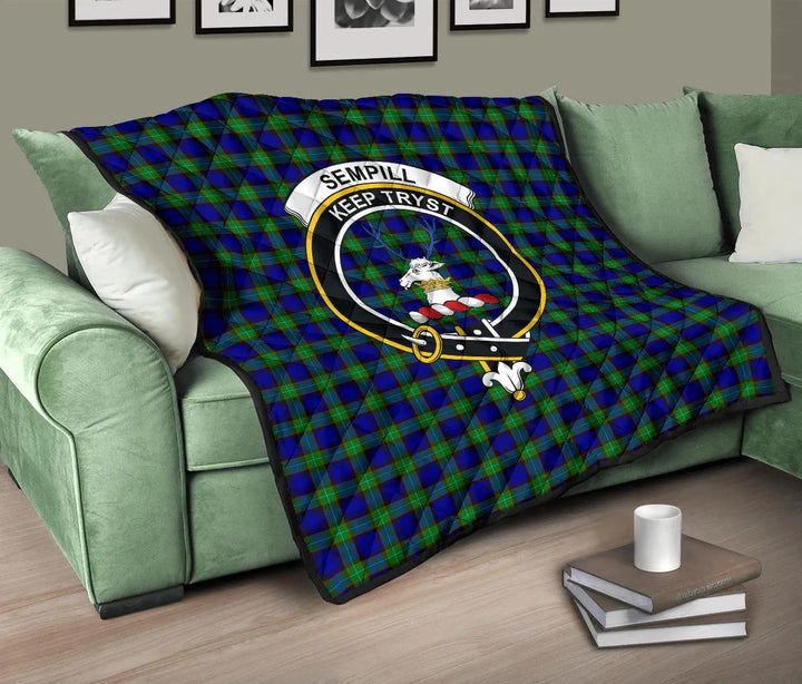 Scottish Sempill Modern Clan Crest Tartan Quilt Tartan Plaid 10