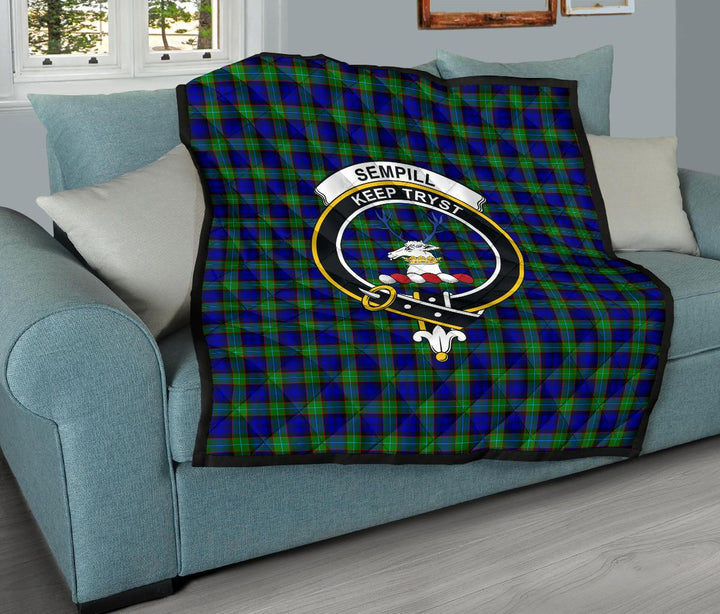 Scottish Sempill Modern Clan Crest Tartan Quilt Tartan Plaid 11
