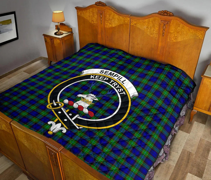 Scottish Sempill Modern Clan Crest Tartan Quilt Tartan Plaid 12